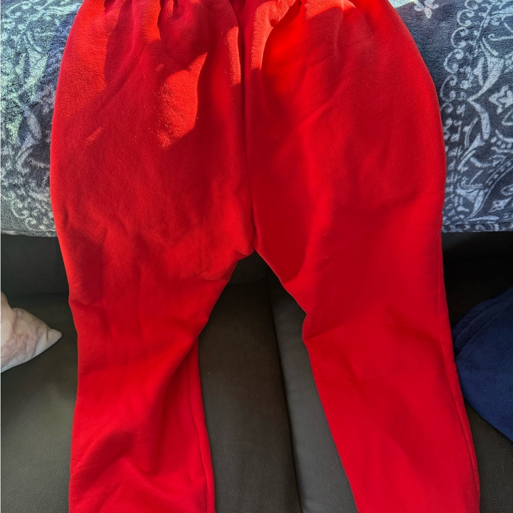 Adult Comfrt Cozy Red Sweatpants - Picture 4 of 4